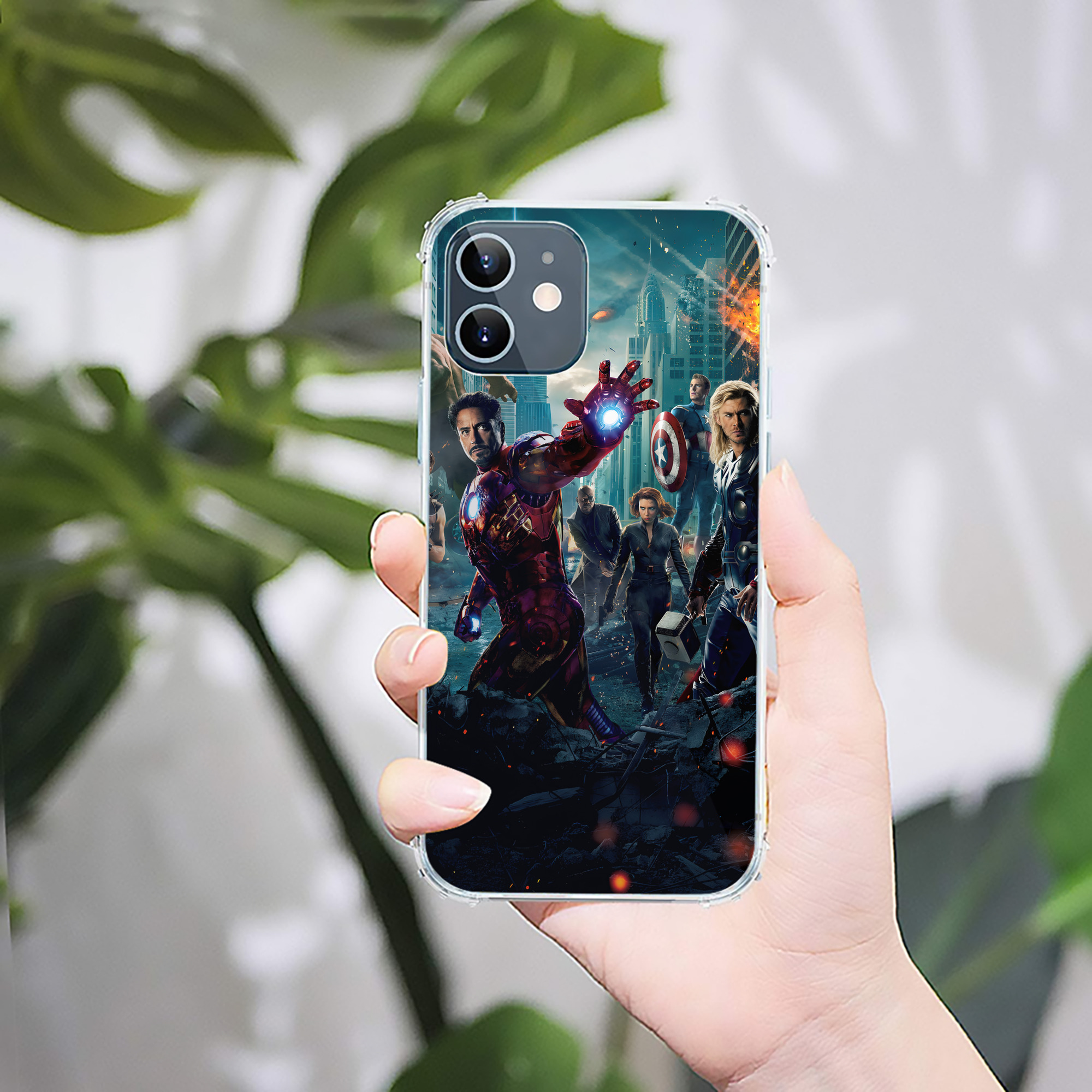 （画像用） アベンジャーズ The Avengers 【iPhone 12シリーズ対応】透明スマホケース（クリアソフトケース）